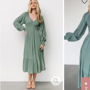 Lainey Smocked Dotted Midi Dress